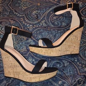 Black Cork Wedges